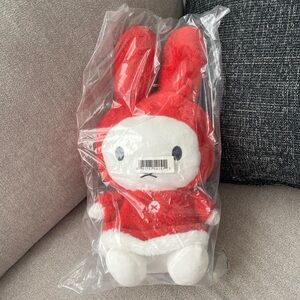 NWT Miffy Bunny Rabbit Plush Red Winter Sweater Stuffed Animal Kids Toy Soft 13"